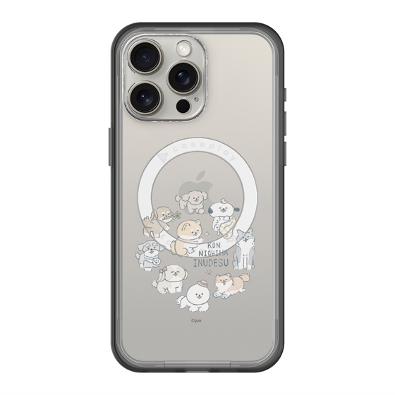スリムプロテクションプレミアムケース with MagSafe［ こんにちは、いぬです - みんなそろって - クリア ］