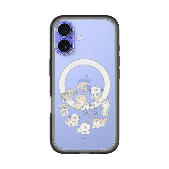 スリムプロテクションプレミアムケース with MagSafe［ こんにちは、いぬです - みんなそろって - クリア ］