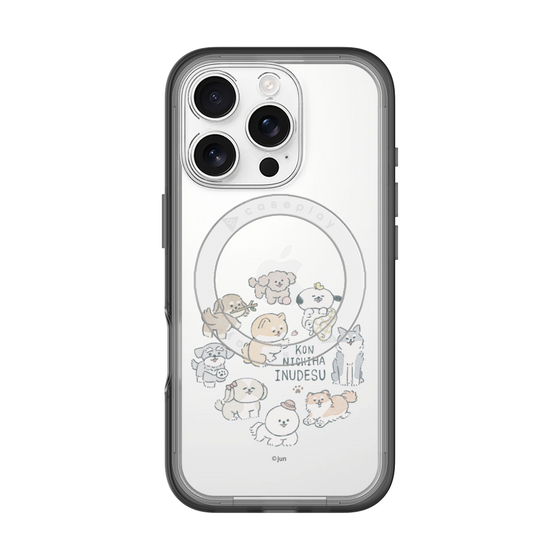 スリムプロテクションプレミアムケース with MagSafe［ こんにちは、いぬです - みんなそろって - クリア ］