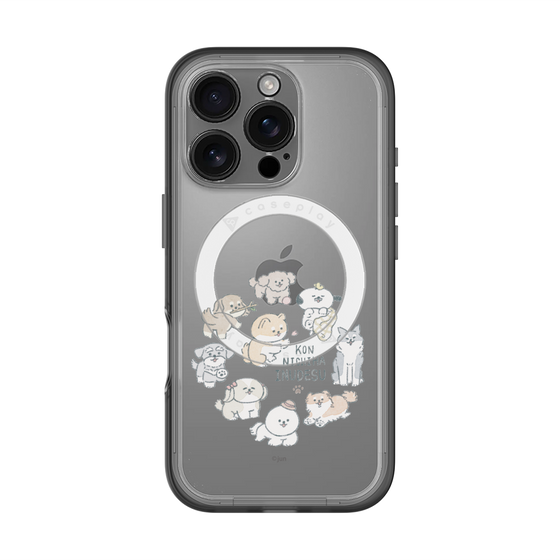スリムプロテクションプレミアムケース with MagSafe［ こんにちは、いぬです - みんなそろって - クリア ］