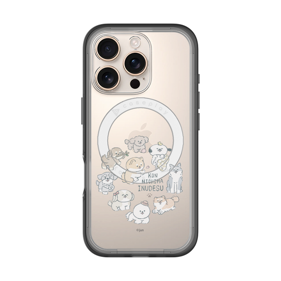 スリムプロテクションプレミアムケース with MagSafe［ こんにちは、いぬです - みんなそろって - クリア ］