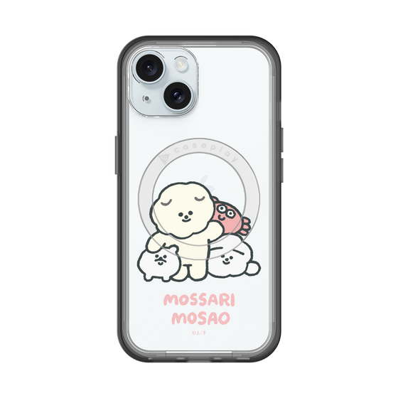 スリムプロテクションプレミアムケース with MagSafe［ もっさりもさお - みんないっしょ - クリア ］