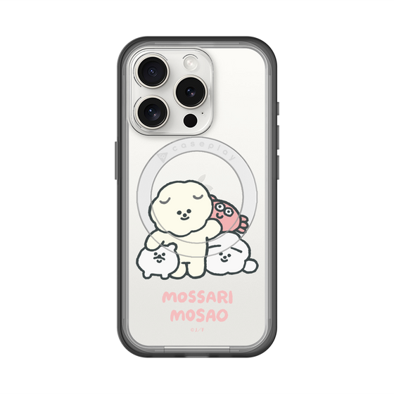 スリムプロテクションプレミアムケース with MagSafe［ もっさりもさお - みんないっしょ - クリア ］