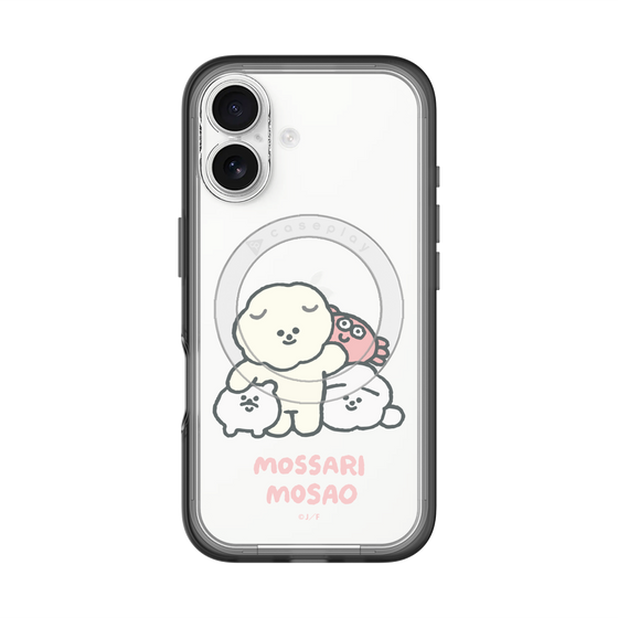 スリムプロテクションプレミアムケース with MagSafe［ もっさりもさお - みんないっしょ - クリア ］