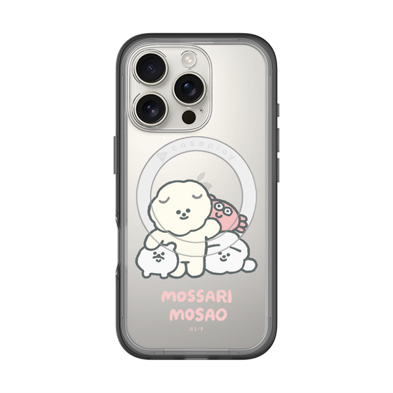 スリムプロテクションプレミアムケース with MagSafe［ もっさりもさお - みんないっしょ - クリア ］