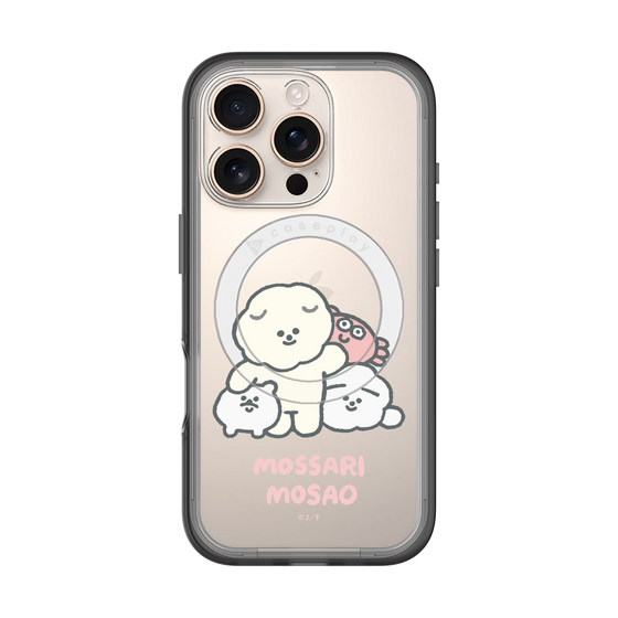 スリムプロテクションプレミアムケース with MagSafe［ もっさりもさお - みんないっしょ - クリア ］