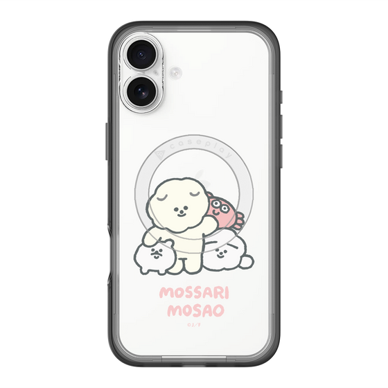 スリムプロテクションプレミアムケース with MagSafe［ もっさりもさお - みんないっしょ - クリア ］