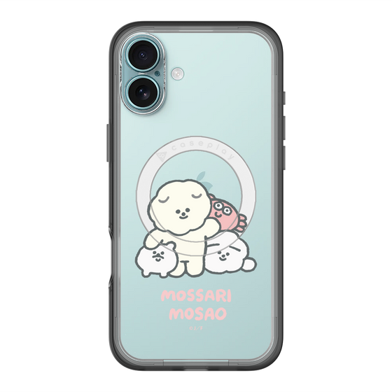 スリムプロテクションプレミアムケース with MagSafe［ もっさりもさお - みんないっしょ - クリア ］