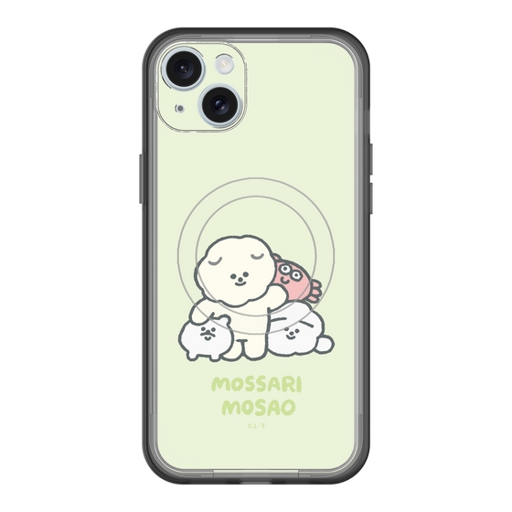 スリムプロテクションプレミアムケース with MagSafe［ もっさりもさお - みんないっしょ - グリーン ］