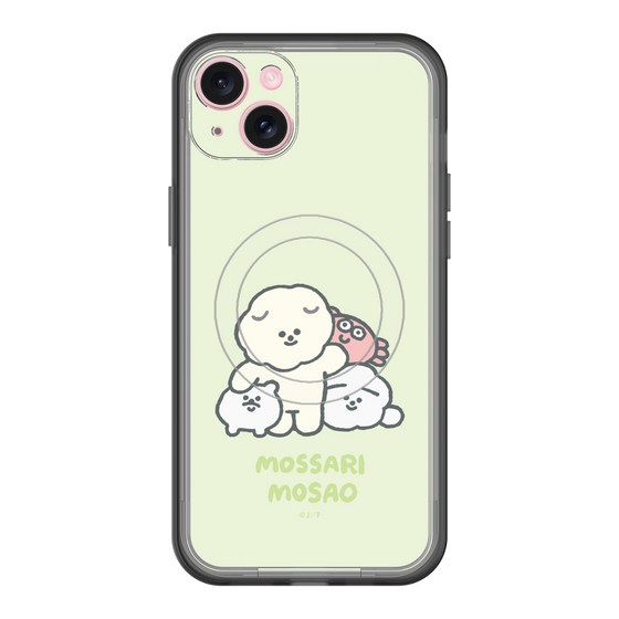 スリムプロテクションプレミアムケース with MagSafe［ もっさりもさお - みんないっしょ - グリーン ］