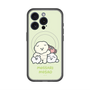 スリムプロテクションプレミアムケース with MagSafe［ もっさりもさお - みんないっしょ - グリーン ］