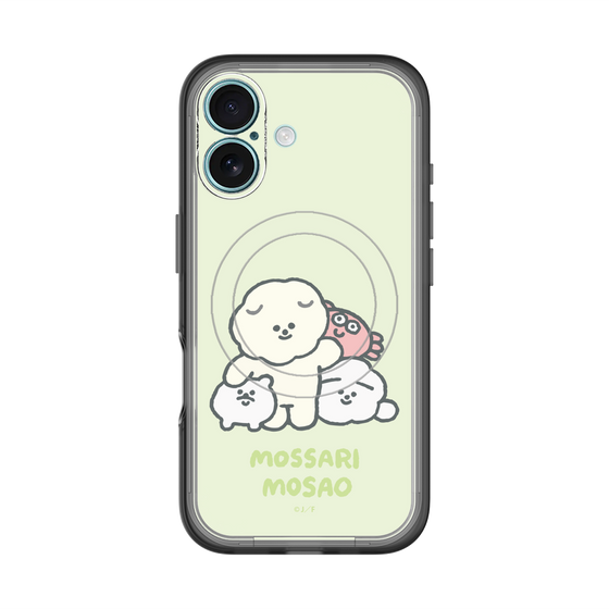 スリムプロテクションプレミアムケース with MagSafe［ もっさりもさお - みんないっしょ - グリーン ］