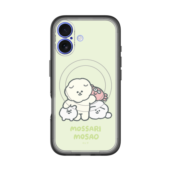 スリムプロテクションプレミアムケース with MagSafe［ もっさりもさお - みんないっしょ - グリーン ］