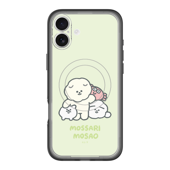 スリムプロテクションプレミアムケース with MagSafe［ もっさりもさお - みんないっしょ - グリーン ］