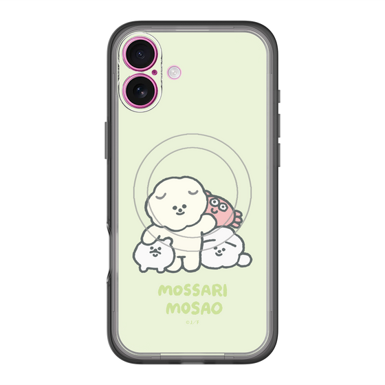 スリムプロテクションプレミアムケース with MagSafe［ もっさりもさお - みんないっしょ - グリーン ］