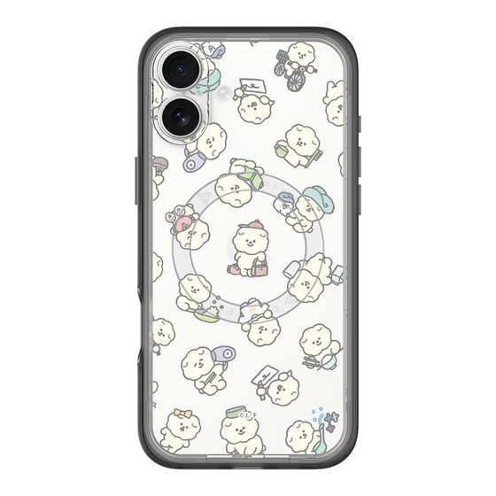 スリムプロテクションプレミアムケース with MagSafe［ もっさりもさお - もさおがいっぱい - クリア ］