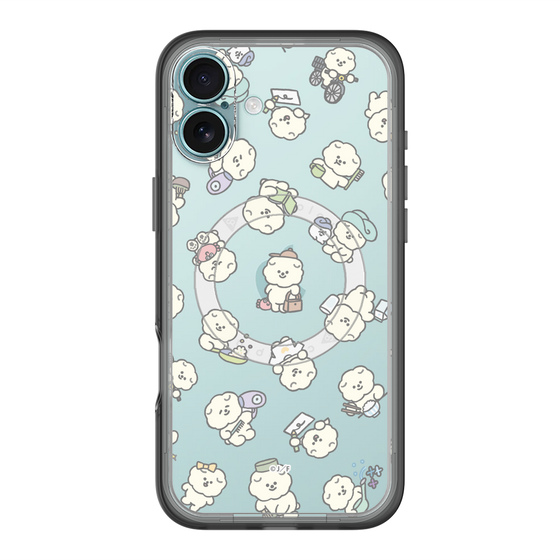 スリムプロテクションプレミアムケース with MagSafe［ もっさりもさお - もさおがいっぱい - クリア ］
