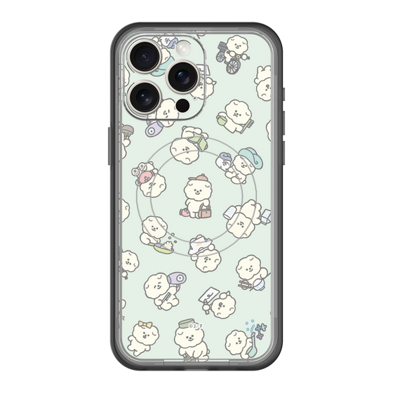 スリムプロテクションプレミアムケース with MagSafe［ もっさりもさお - もさおがいっぱい - グリーン ］