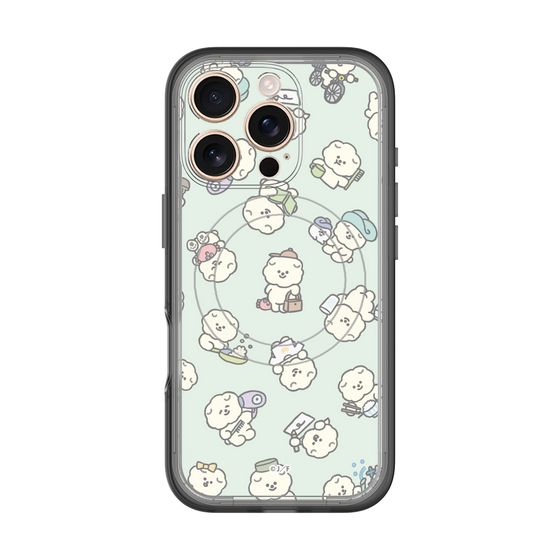 スリムプロテクションプレミアムケース with MagSafe［ もっさりもさお - もさおがいっぱい - グリーン ］