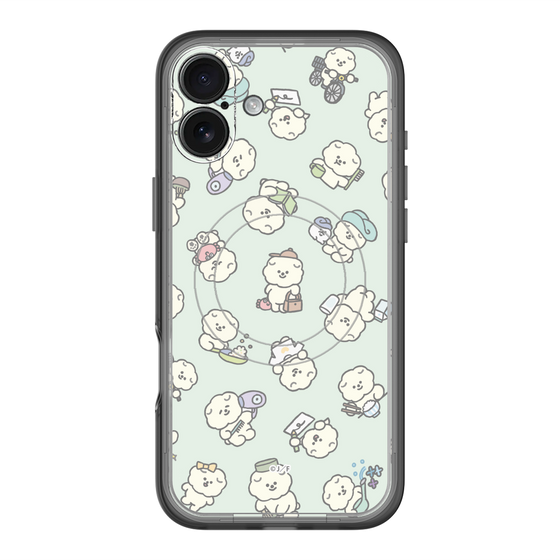 スリムプロテクションプレミアムケース with MagSafe［ もっさりもさお - もさおがいっぱい - グリーン ］