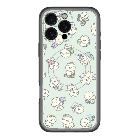 スリムプロテクションプレミアムケース with MagSafe［ もっさりもさお - もさおがいっぱい - グリーン ］