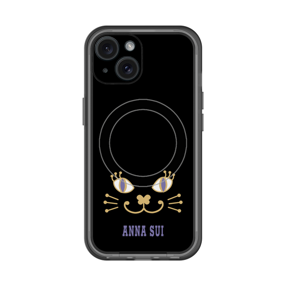 スリムプロテクションプレミアムケース with MagSafe［ ANNA SUI - フェイス - ブラック ］