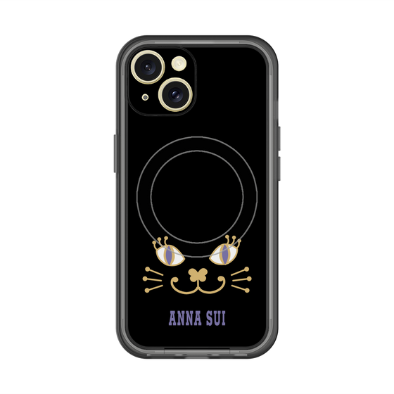 スリムプロテクションプレミアムケース with MagSafe［ ANNA SUI - フェイス - ブラック ］