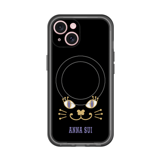 スリムプロテクションプレミアムケース with MagSafe［ ANNA SUI - フェイス - ブラック ］