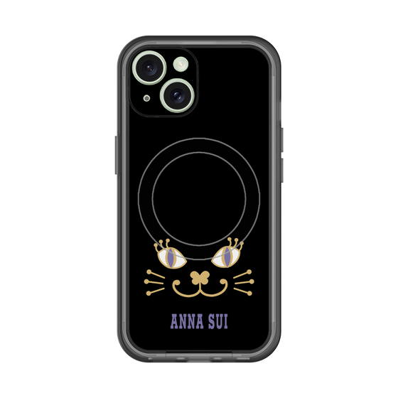 スリムプロテクションプレミアムケース with MagSafe［ ANNA SUI - フェイス - ブラック ］