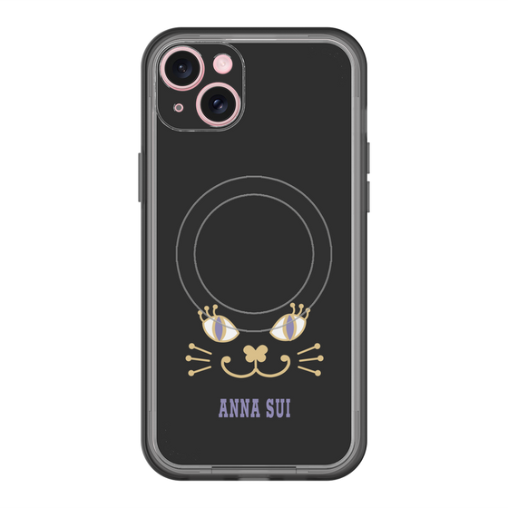 スリムプロテクションプレミアムケース with MagSafe［ ANNA SUI - フェイス - ブラック ］