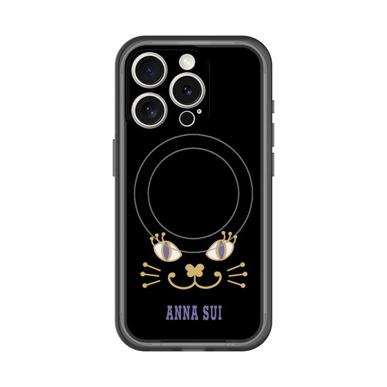 スリムプロテクションプレミアムケース with MagSafe［ ANNA SUI - フェイス - ブラック ］