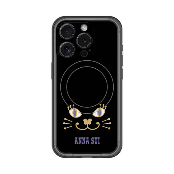 スリムプロテクションプレミアムケース with MagSafe［ ANNA SUI - フェイス - ブラック ］