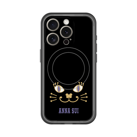 スリムプロテクションプレミアムケース with MagSafe［ ANNA SUI - フェイス - ブラック ］