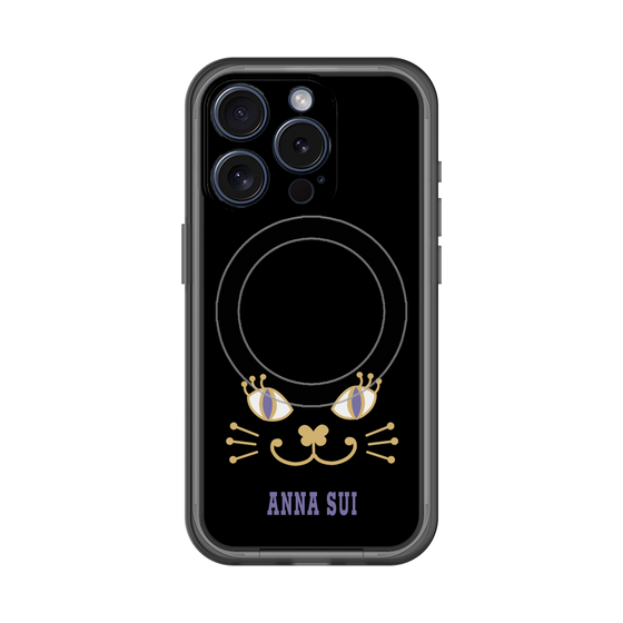 スリムプロテクションプレミアムケース with MagSafe［ ANNA SUI - フェイス - ブラック ］