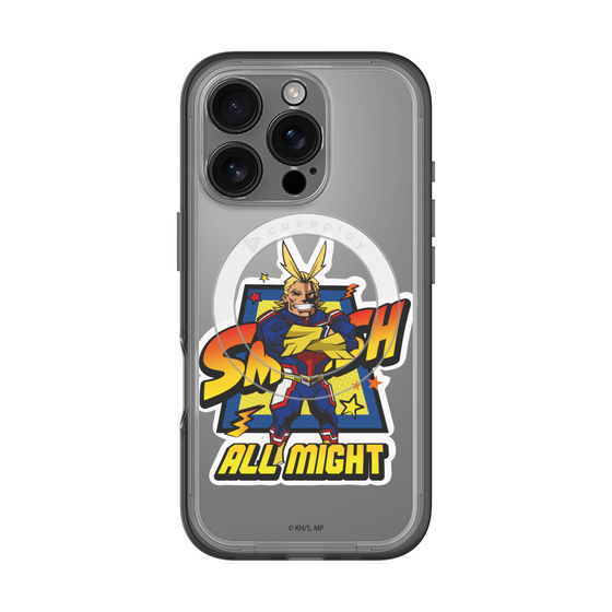 スリムプロテクションプレミアムケース with MagSafe［ 僕のヒーローアカデミア - ミニキャラ - オールマイト ］