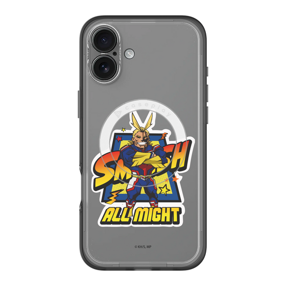 スリムプロテクションプレミアムケース with MagSafe［ 僕のヒーローアカデミア - ミニキャラ - オールマイト ］