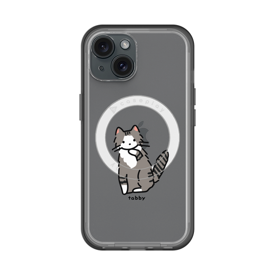 スリムプロテクションプレミアムケース with MagSafe［ オリジナル - CASEPLAYネコ - tabby ］