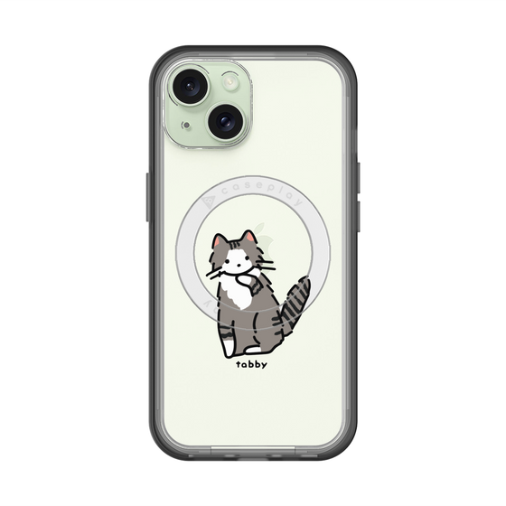 スリムプロテクションプレミアムケース with MagSafe［ オリジナル - CASEPLAYネコ - tabby ］