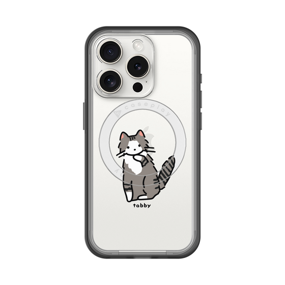 スリムプロテクションプレミアムケース with MagSafe［ オリジナル - CASEPLAYネコ - tabby ］