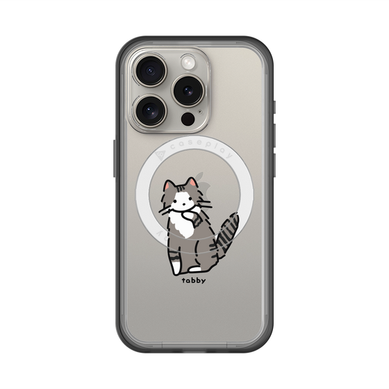 スリムプロテクションプレミアムケース with MagSafe［ オリジナル - CASEPLAYネコ - tabby ］