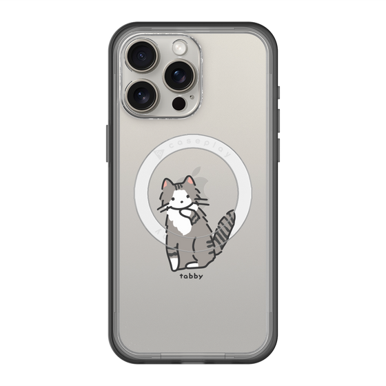 スリムプロテクションプレミアムケース with MagSafe［ オリジナル - CASEPLAYネコ - tabby ］