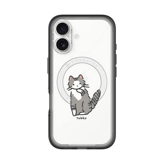 スリムプロテクションプレミアムケース with MagSafe［ オリジナル - CASEPLAYネコ - tabby ］