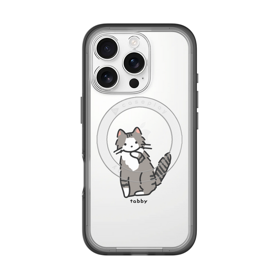 スリムプロテクションプレミアムケース with MagSafe［ オリジナル - CASEPLAYネコ - tabby ］
