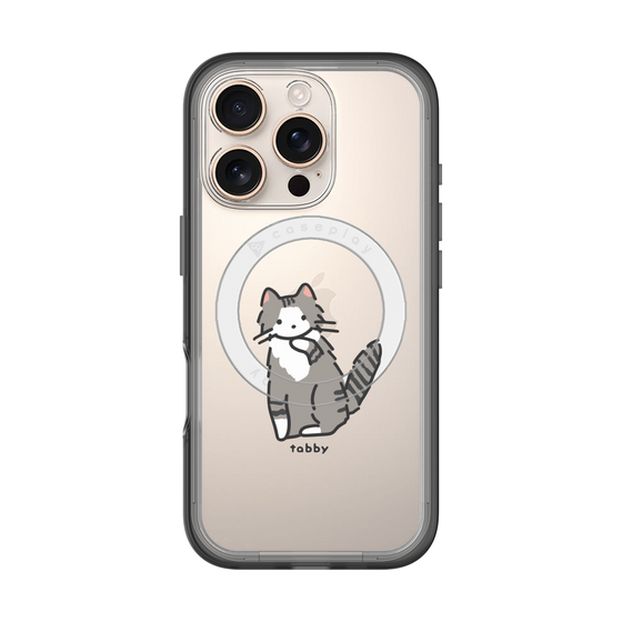 スリムプロテクションプレミアムケース with MagSafe［ オリジナル - CASEPLAYネコ - tabby ］