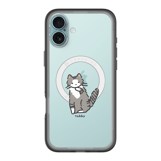 スリムプロテクションプレミアムケース with MagSafe［ オリジナル - CASEPLAYネコ - tabby ］