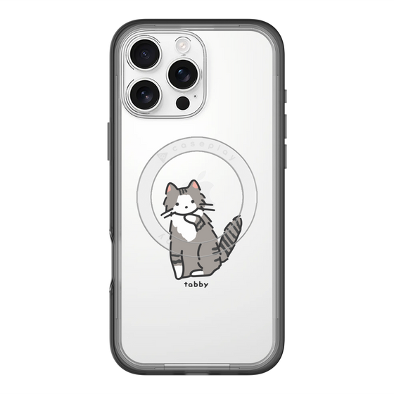 スリムプロテクションプレミアムケース with MagSafe［ オリジナル - CASEPLAYネコ - tabby ］