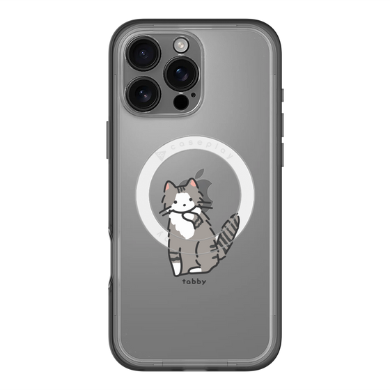 スリムプロテクションプレミアムケース with MagSafe［ オリジナル - CASEPLAYネコ - tabby ］