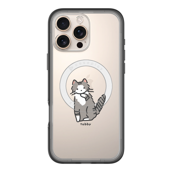スリムプロテクションプレミアムケース with MagSafe［ オリジナル - CASEPLAYネコ - tabby ］