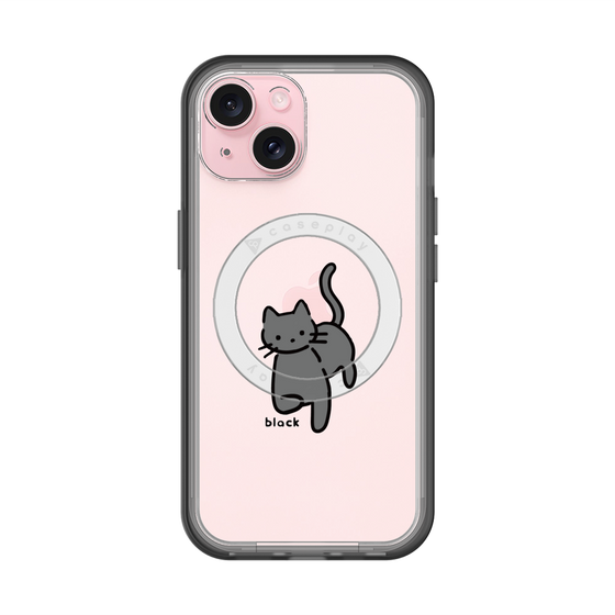 スリムプロテクションプレミアムケース with MagSafe［ オリジナル - CASEPLAYネコ - black ］