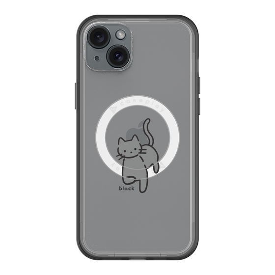 スリムプロテクションプレミアムケース with MagSafe［ オリジナル - CASEPLAYネコ - black ］